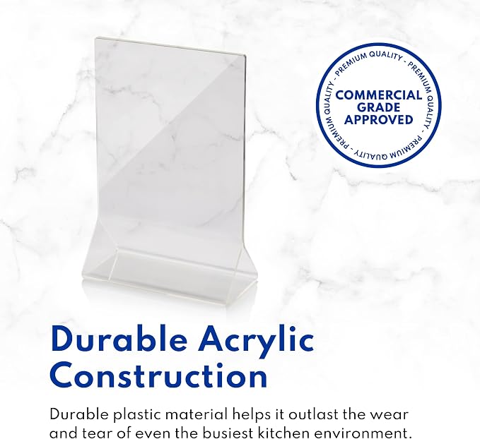 New Star Foodservice 22971 Acrylic Table Menu Card Holder, 4 x 8 Inch, Clear Plastic Display Sign Stand for Restaurants, Offices, Hotels, Events, and Retail Counters, Set of 12 - Image 5