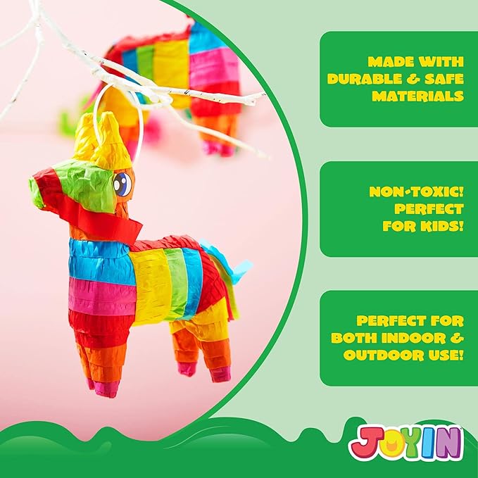 Cinco De Mayo 8 pcs Mini Donkey Pinatas 5.7"x7.5" Rainbow Color for Fun Fiesta Taco Party Supplies, Luau Event Photo Props, Mexican Theme Decoration, Carnivals Festivals, Taco Tuesday Event