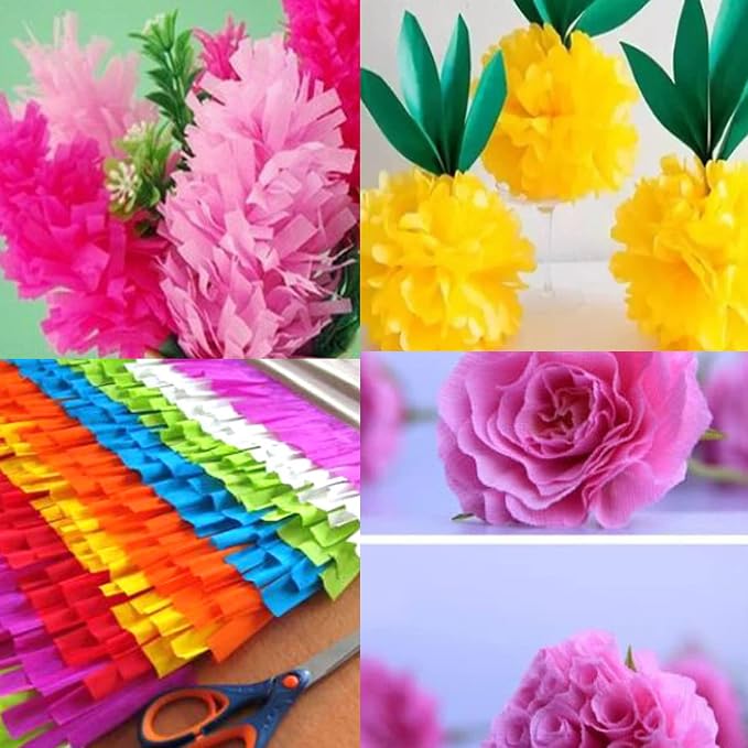 Premium Crepe Paper Party Streamers 21 Assorted Colors Large 20 Inch X 3.2 Ft. Per Sheet DIY Crepe Paper Flowers Crafts Gift Wrapping Box, Birthday Wedding Party Drop Decoration Supply (100) - Image 8