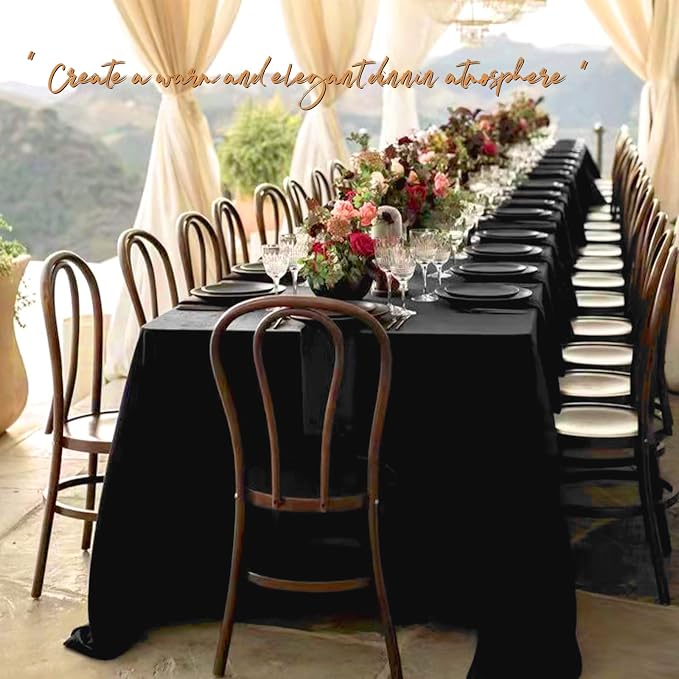4 Pack Black Tablecloths for 6ft Tables-90 x 132 Inch | Polyester Table Cover, Stain and Wrinkle Resistant Washable Fabric Table Cloth, Perfect for Wedding Banquet Parties - Image 5