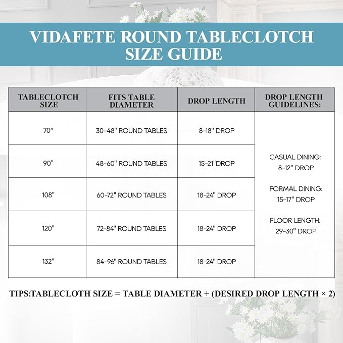 VidaFete 10 Pack Round Tablecloth 132inch Polyester Table Cloth, Black | Stain and Wrinkle Resistant Polyester Dining Table Cover for Kitchen Dining Party Wedding Tabletop Buffet Decoration - Image 2