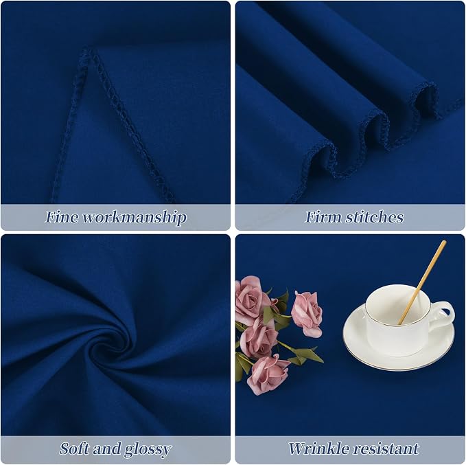 12 Packs 90 Inch Navy Blue Round Polyester Tablecloths | Table Cover for Round Tables, Stain and Wrinkle Resistant Washable Table Cloth, Perfect for Wedding Banquet Parties - Image 4