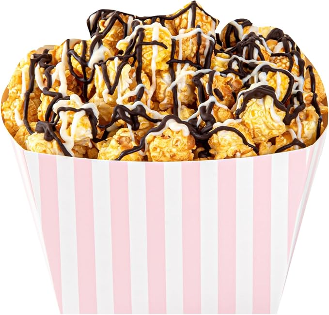 Restaurantware Square Pink And White Stripe Paper Snack Box, 200 Pack - Image 11