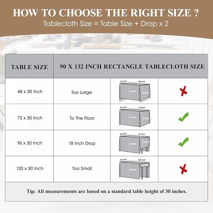 6 Pack Black Rectangle Tablecloths 90x132 Inch for 6ft Tables | Washable Decorative Linen Polyester Table Cover for Dining Tables, Banquets Buffets Parties and Weddings - Image 2