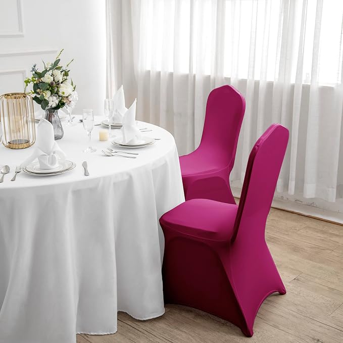 Spandex Chair Covers, 25PCS, Washable Protector for Living Room, Party, Banquet, Wedding, Hotel (Fuchsia) - Image 7