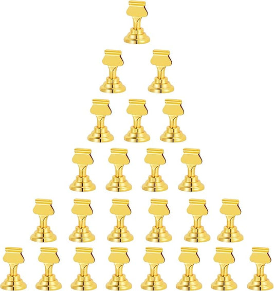 Urban Deco 24 Pieces Table Card Holder Place Card Holders 1.7 inches Gold Steel Card Holders for Photos, Food Signs, Memo Notes, Weddings, Restaurants, Birthday(Gold 24PK)