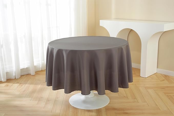 5 Pack Round Tablecloth 70 Inch Charcoal Tablecloth, Polyester Fabric Washable Table Cloth for Home, Party, Wedding or Restaurant Use. - Image 5