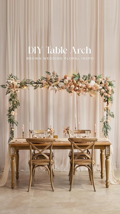 Ling's moment Artificial Wedding Fall Flowers Deluxe Combo, Boho & Nude | Fake Flower Greenery Stems Foam Roses Dahlia Peony for DIY Bridal Bouquets, Table Centerpiece, Floral Arrangement, Home Decor - Image 5