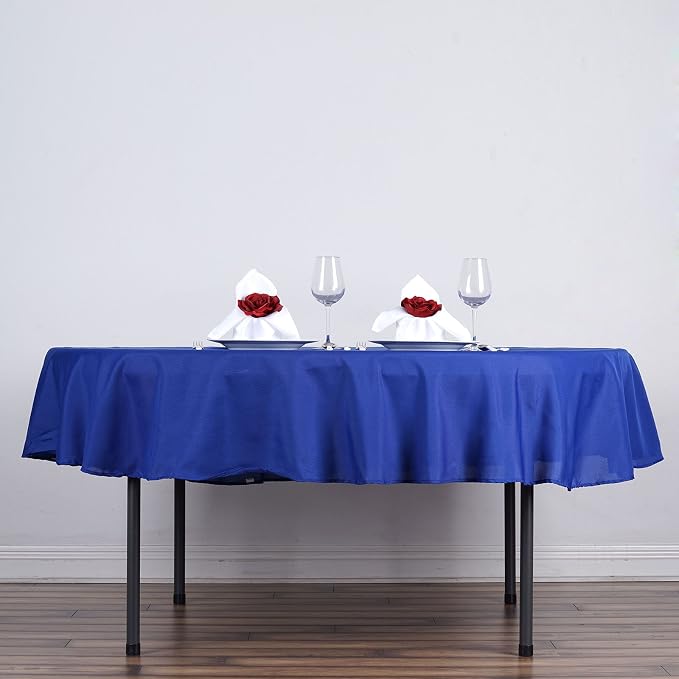 Balsa Circle 6 pcs 90 inch Royal Blue Round Washable Polyester Easy-Care Tablecloth for Indoor and Outdoor Bridal Shower Wedding Table Buffet Table Parties Kitchen Dining - Image 6