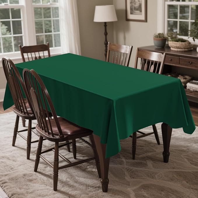 CXPSINC 54 Inch X 100 Feet Plastic Table Cover Roll Disposable Tablecloth with Slide Cutter for All Type/Shape Tables | Party, Banquet, Birthdays, Weddings(Green, 100 Feet) - Image 6