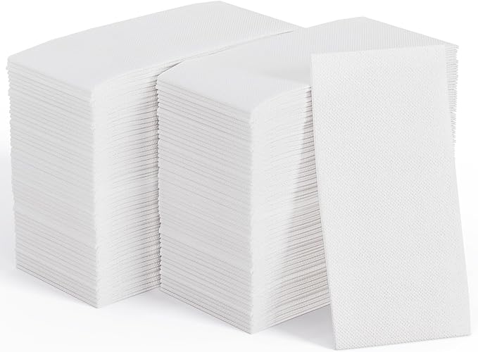 JOLLY CHEF 400 Pack Disposable Paper Napkins, Soft Bathroom Napkins Guest Disposable, 2-Ply White Paper Hand Towels for Halloween, Wedding, Thanksgiving by JOLLYCHEF