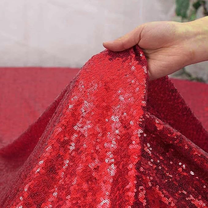 Red Sequin Backdrop Curtains 4 Panels 2FTx8FT - Image 2