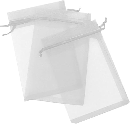 200 Pcs Silver 5x7 Sheer Drawstring Organza Bags - Jewelry Pouches for Wedding Party Favor, Gift, Candy [Kyezi Design and Craft] by Kyezi+Design+and+Craft
