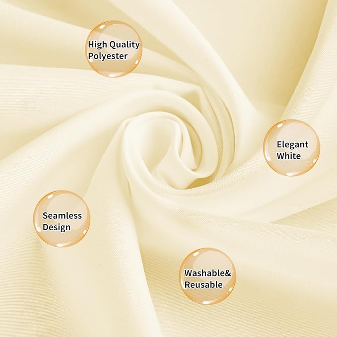 10 Pack Beige Tablecloth 60 x 126 Inch Beige Table Cloth for 8 Foot Rectangle Tables Cream Tablecloth Washable Polyester Fabric Cream Table Cloth Rectangle for Parties Wedding Banquet - Image 3