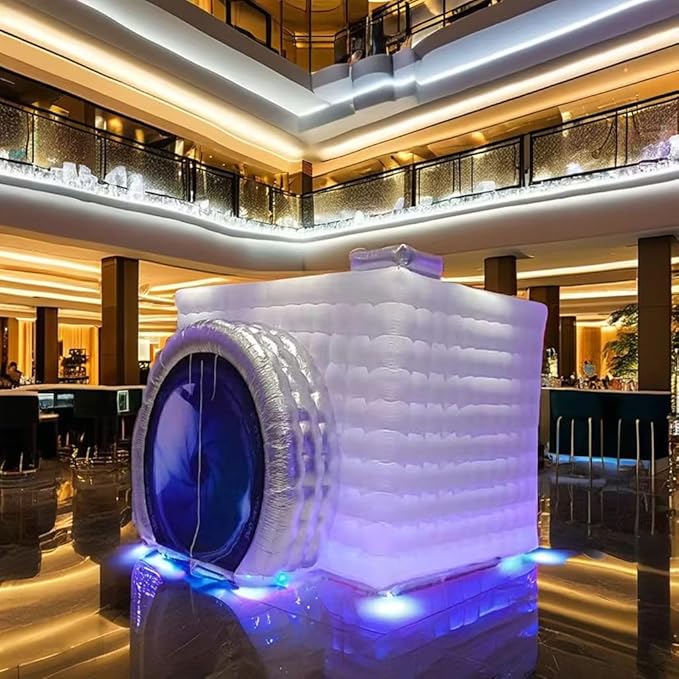 SAYOK Inflatable Photo Booth Backdrop with LED Light is Suitable for Outdoor Events, Birthday Parties, Photo Booth Backdrop for Wedding, Event, Show(Logo not Include)