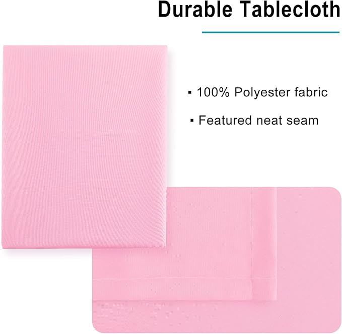 Hiasan Pink Tablecloth Rectangle, 30 x 60 Inch, 1 Pack | Waterproof, Spillproof, Washable Small Table Cloth for Dining/Party/Kitchen/Camping/Spring/Outdoor Picnic - Image 4