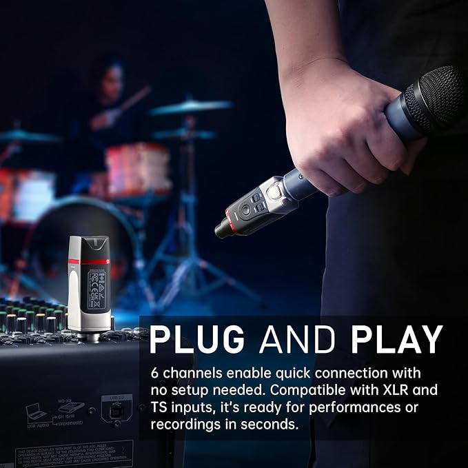 Xvive U35 Wireless Microphone System 5.8GHz Wireless XLR Transmitter and Receiver for Dynamic Microphone, Audio Mixer, PA System, Channel Scan Mode