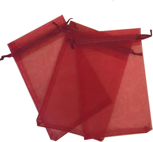 500 Pcs Burgundy 5x7 Sheer Drawstring Organza Jewelry Pouches Wedding Party Favor Gift Bags Candy Bags by Kyezi+Design+and+Craft