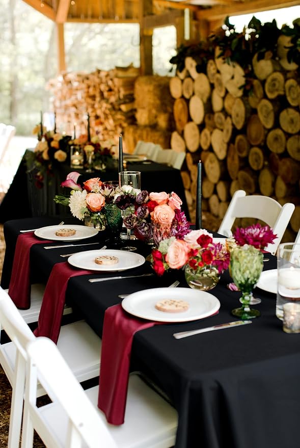 12 Pack Black Tablecloths for Rectangle Table 60x102 Inch - Image 6