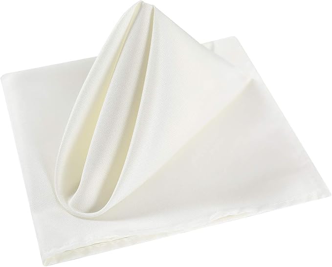 Cloth Napkins 17x17 inch Washable Polyester Dinner Napkins Soft Table Napkins for Wedding Party Dining Banquet(Ivory,50PCS) - Image 3