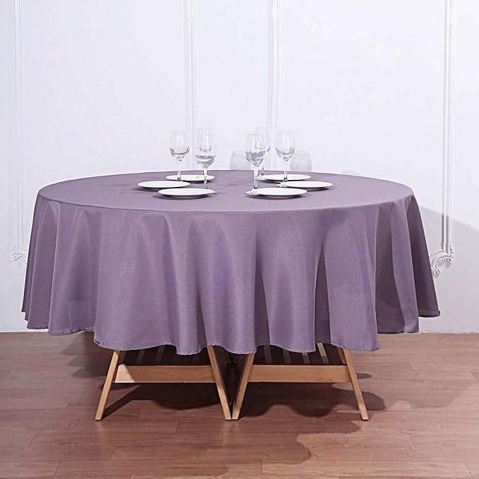 Balsa Circle 6 pcs 90 inch Amethyst Round Washable Polyester Easy-Care Tablecloth for Indoor and Outdoor Bridal Shower Wedding Table Buffet Table Parties Kitchen Dining - Image 7