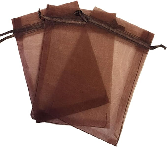 500 Pcs Brown 2x3 Sheer Drawstring Organza Pouches - Wedding Party Favor & Gift Bags - Candy Bags by Kyezi+Design+and+Craft