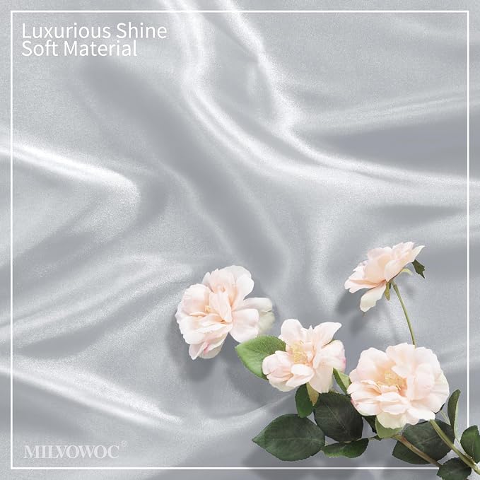 MILVOWOC Square Silver Satin Napkins, 20 x 20 Inch, 72 Pack | Soft Silk, Smooth Decorative, Washable & Reusable, For Weddings Dinner Restaurant Party - Image 5