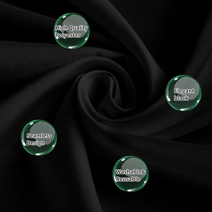10 Pack Round Tablecloth Black Round Tablecloth 90 Inch Table Cloth Washable Polyester Fabric Bulk Linen Tablecloths Tables Cover for Parties Wedding Banquet Buffet Dinning - Image 3
