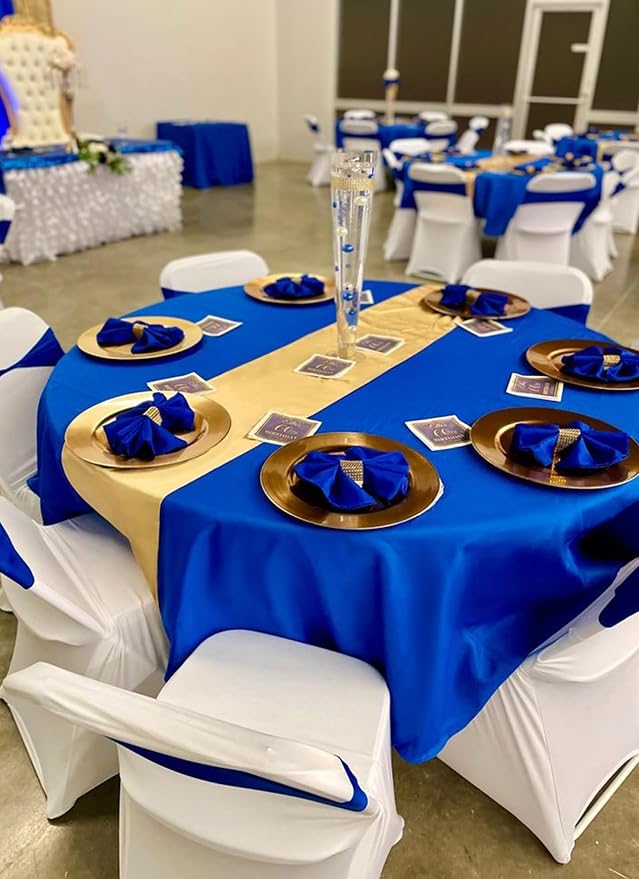 10 Packs 90 Inch Royal Blue Round Polyester Tablecloths | Table Cover for Round Tables, Stain and Wrinkle Resistant Washable Table Cloth, Perfect for Wedding Banquet Parties - Image 5