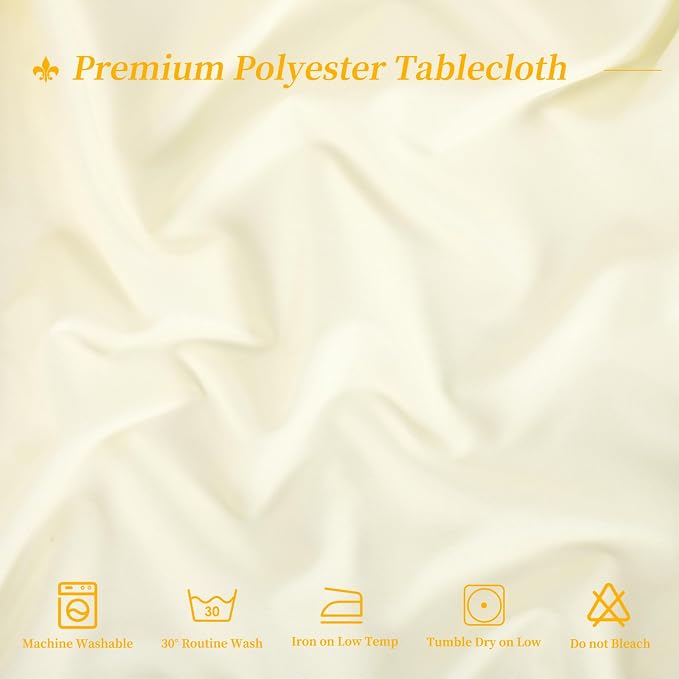 12 Packs 120 Inch Beige Round Polyester Tablecloths | Table Cover for Round Tables, Stain and Wrinkle Resistant Washable Table Cloth, Perfect for Wedding Banquet Parties - Image 3
