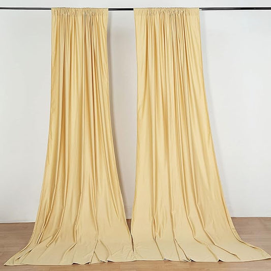 10 ft x 10 ft Black Polyester Photography Backdrop Drapes Curtains Panels - Wedding Decorations Home Party Reception Supplies - Champagne by PamelaLeighDecor