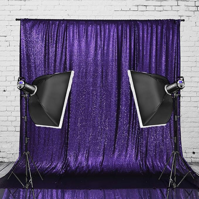 Eternal Beauty Purple 3mm Sequin Backdrop 10x10 Ft for Wedding - Image 7