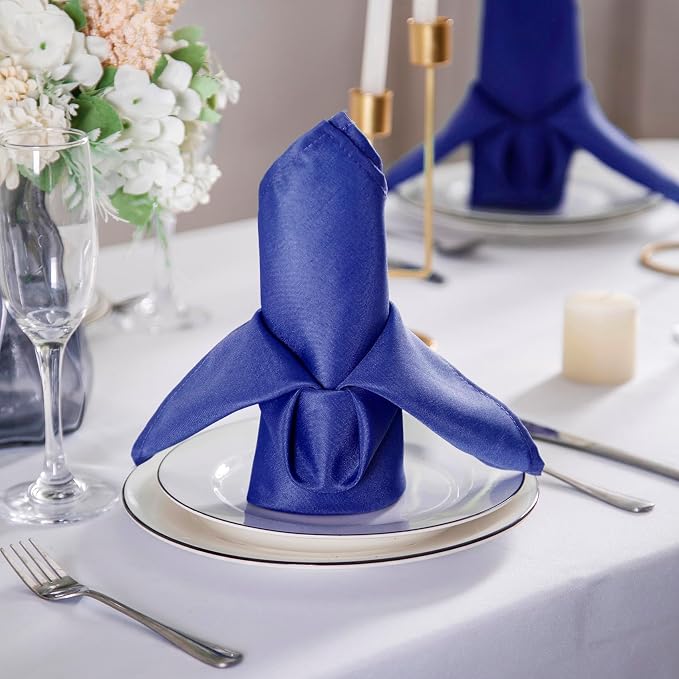Bailarina Cloth Napkins Set of 120,17x17 inches Dinner Napkins Cloth Washable,Polyester Square Table Cloth Napkin Bulk with Hemmed Edges Ideal for Banquets, Parties and Weddings-Royal Blue - Image 3