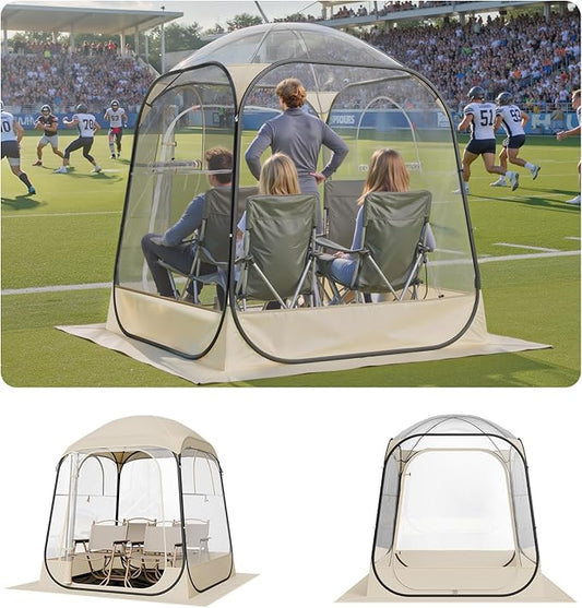 VEVOR Pop up Sports Tent, 8 Sizes Optional Clear Bubble Tent for 1-6 Person, Waterproof Outdoor Pod with Floor Mat & Top Cover, Garden Igloo Dome Tents Camping Shelter for Sports Watching
