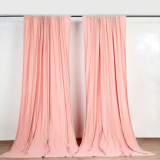 10 ft x 10 ft Black Polyester Photography Backdrop Drapes Curtains Panels - Wedding Decorations Home Party Reception Supplies - Dusty Rose by PamelaLeighDecor
