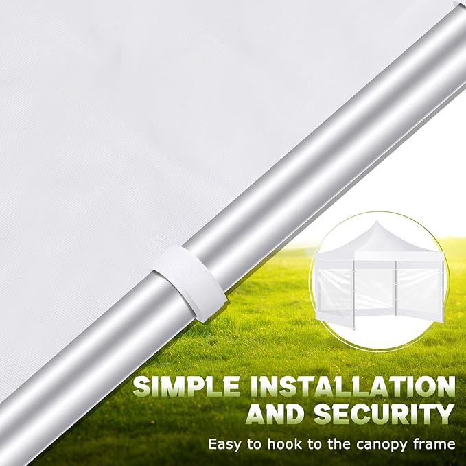 3 Pcs Clear Canopy Sidewalls with Black Storage Bag Window Sidewall for 10 x 10 Inch Tent Waterproof Shade Wall, Sunwalls Only, Canopy Tent Not Included, No Zipper(White)