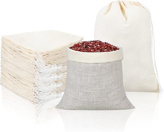 Tatuo 400 Pcs Cotton Muslin Bags with Drawstring, 5 x 7 Inch by Tatuo