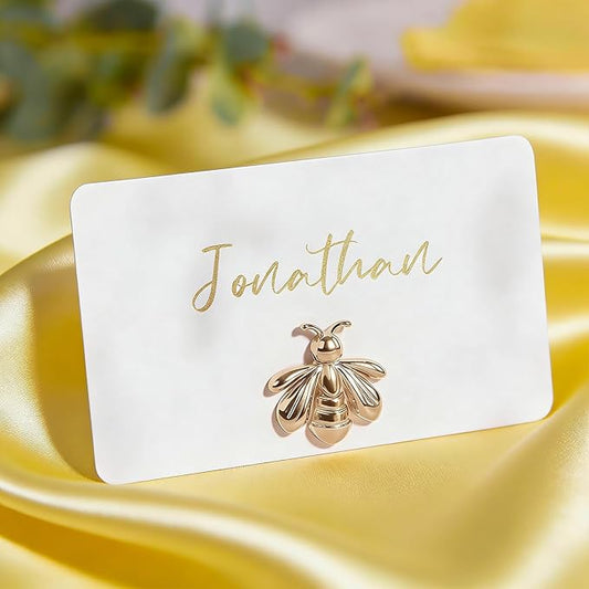 UNIQOOO 24Pcs Bee Place Card Holders Bulk, Name Card Holders, Bridal to Bee for Wedding Table Setting Decor, Name Tag, Party Food Labels