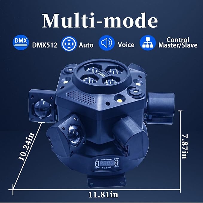 LED Six Arms Effect Light, Moving Head DJ Lights 150W DJ Laser Light 6 Arms Party Lights RGBW 4 in1, DMX512 Sound Activated with Mixed Stage Lighting Effects for Parties Disco Club Bar KTV Wedding