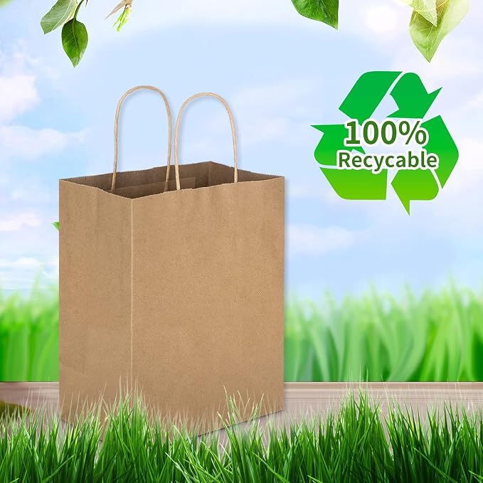 Jet Paper Bags - 300 Pack 11x6.5x11 Inch Medium Plain Brown Kraft Paper Bags with Handles Bulk, Gift Wrap Bags for Favors Grocery Retail Party Birthday Shopping Business Goody Craft Merchandise Take Out Sacks (Brown, Pack of 300) - Image 6