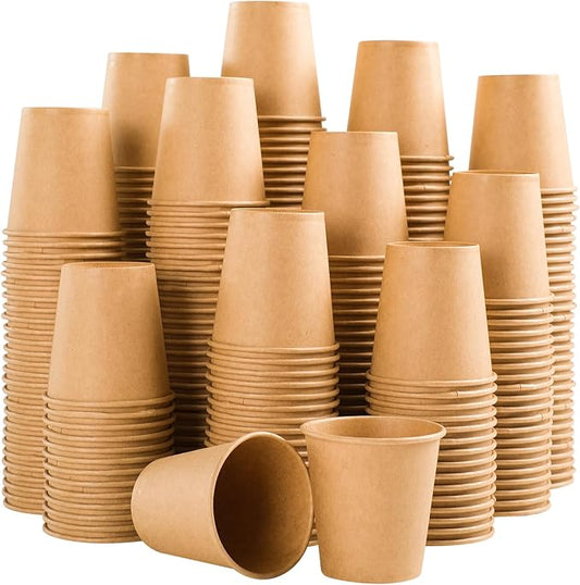 Clawsoff 300 Pack 3 oz Paper Cups Disposable Kraft Small Bathroom Cups | Hot or Cold Beverage, Leak Proof, Food Safe, Thickened Durable, Mini Espress Cups With no Lids, for Home, Party, Office by BuyNow