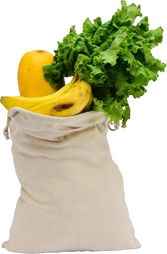 210 GSM Canvas Drawstring Bags (8x10 in 50pcs) for Laundry Basket storage, Laundry Bag, and Kitchen Storage for vegetables and fruits - Reusable and Washable Home Storage Solution - Image 3