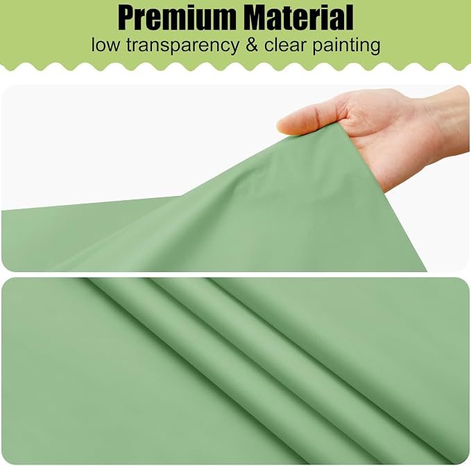 Smiry Disposable Table Cloth - 6 Pack, 54 x 108 Inch Waterproof Rectangle Tablecloths for Parties, Decorative Plastic Table Cover, Leakproof & Sturdy, Sage Green - Image 8