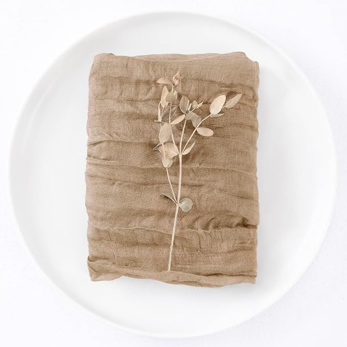 DeZerlor Nude Cheesecloth Napkins Fall Cloth Napkins Set of 50 for Party | Reusable Cloth Napkins Bulk, for Wedding Bridal Baby Shower Dinner Cocktail Birthday Home, 21x21 Inches - Image 5
