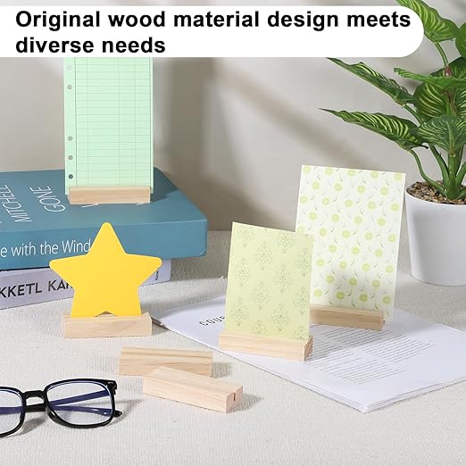 6Pcs Wood Table Number Stands, Wood Place Card Holders, Picture & Name Card Holders for Acrylic Signs, Table/Wedding/Ceremony/Home/Party/Decoration Holders