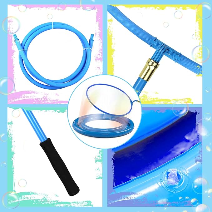 Kid in a Bubble Toy Giant Bubble Wand, Big Bubbles Maker Toy for Kids and Adults, Bubbles Hoop with Inflatable Dipping Pool Tray, Fun Outdoor Toys Playtime Activity Summer, Show Party Game