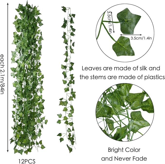 Freyalife Fake Vines for Room Decor(36Pack252Ft) Aesthetic Artificial Plant Ivy Leaves Hanging Greenery Garlands for Home Bedroom Wall Wedding Christmas Party Office patio Indoor, Outdoor Garden Decor - Image 2