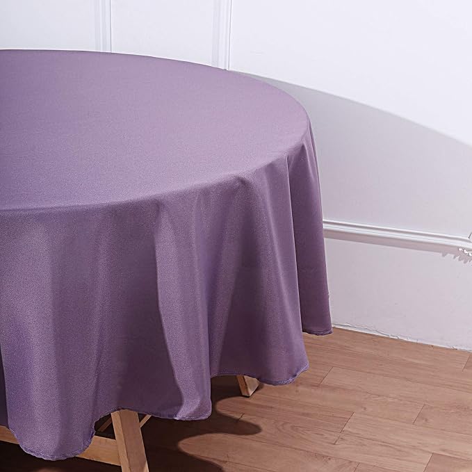 Balsa Circle 6 pcs 90 inch Amethyst Round Washable Polyester Easy-Care Tablecloth for Indoor and Outdoor Bridal Shower Wedding Table Buffet Table Parties Kitchen Dining - Image 3