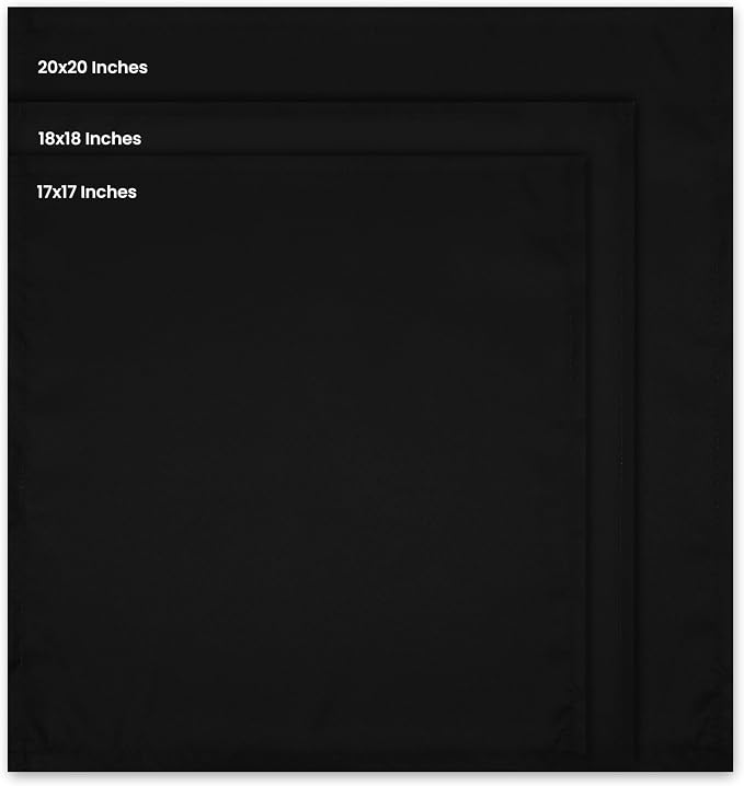 Utopia Home [12 Pack, Black] Cloth Napkins 20x20 Inches, 100% Polyester | Hemmed Edges, Washable and Reusable Ideal for Parties, Weddings and Dinners - Image 3