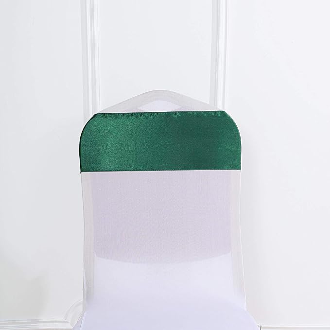 Balsa Circle 50 Hunter Green Satin Elegant Chair Cover Bows Sashes Wedding Banquet Decorations Party Supplies Engagement Events Reception - Image 5